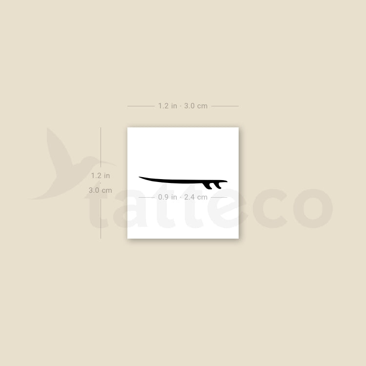 Little Surfboard Temporary Tattoo - Set of 3