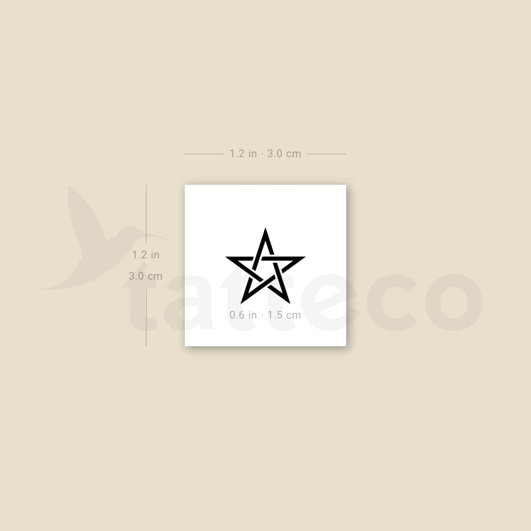 Interlaced Pentagram Temporary Tattoo - Set of 3