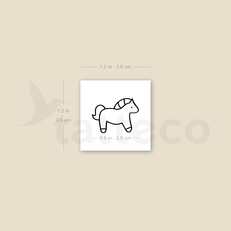 Minimalist Horse Temporary Tattoo - Set of 3