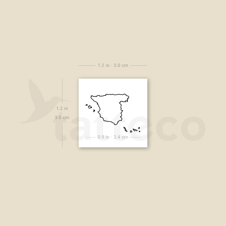 Tatuaje temporal del mapa de España (juego de 3)