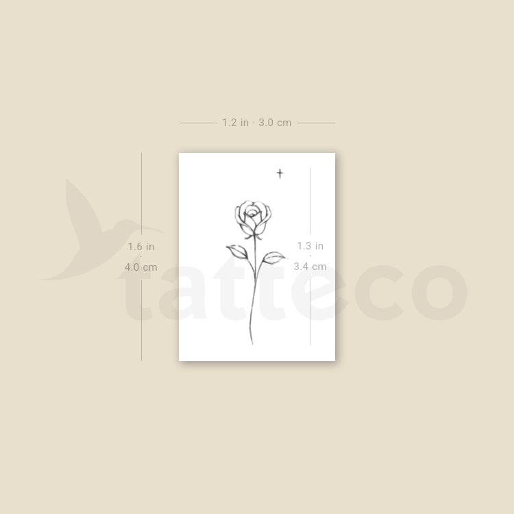 Little Rose By Stefano Mazza Temporary Tattoo - Set of 3
