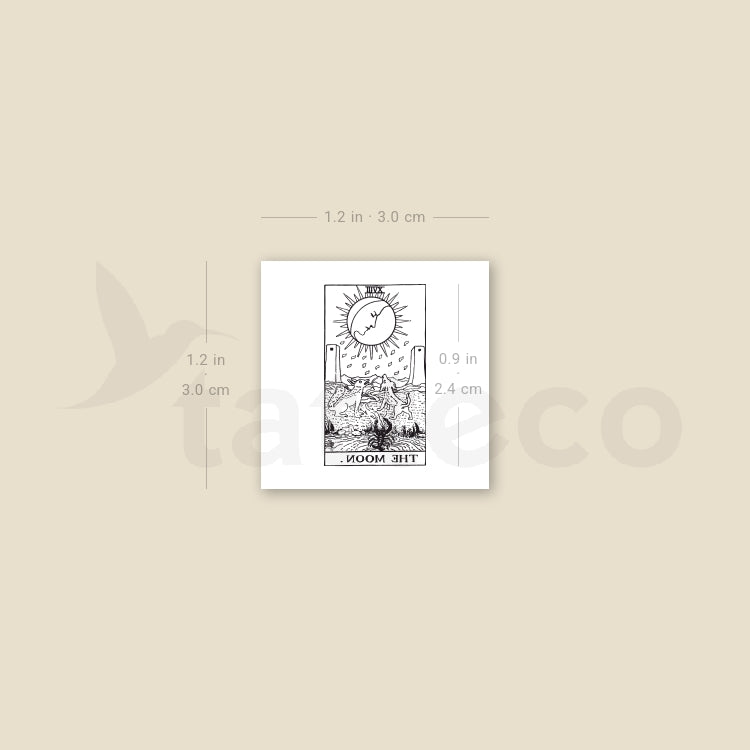 Little The Moon Tarot Card Temporary Tattoo - Set of 3
