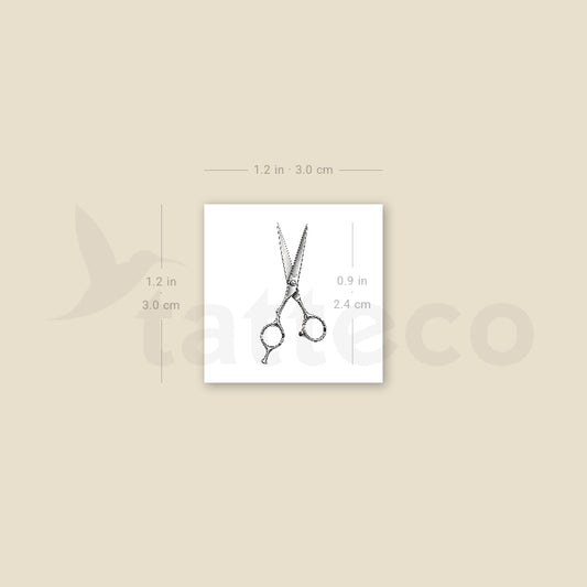 Hairdressing Scissors Temporary Tattoo - Set of 3