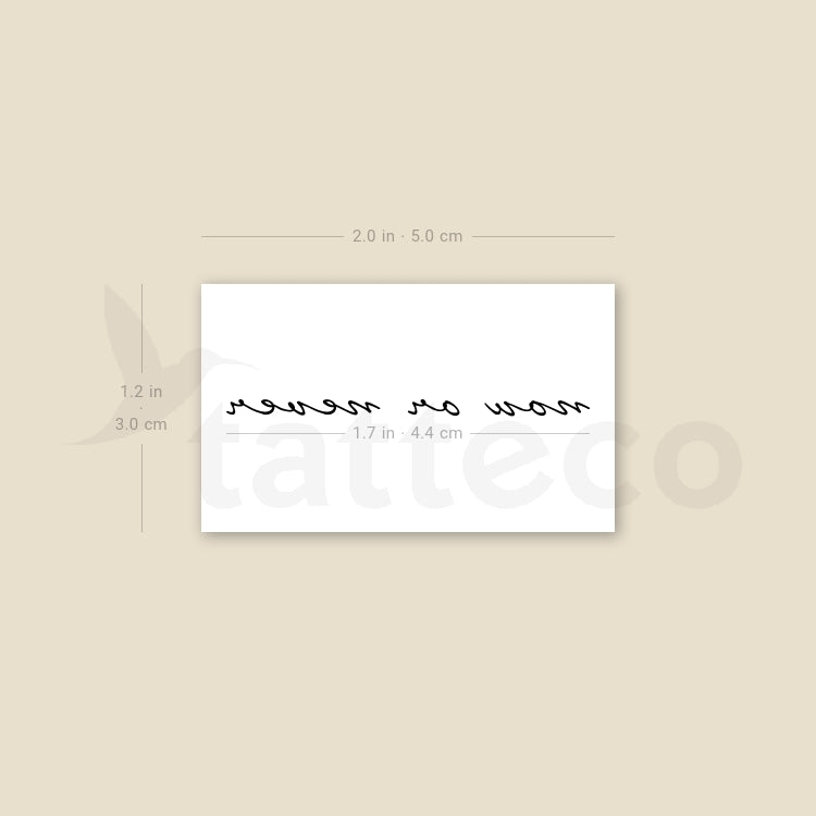 Now Or Never Temporary Tattoo - Set of 3