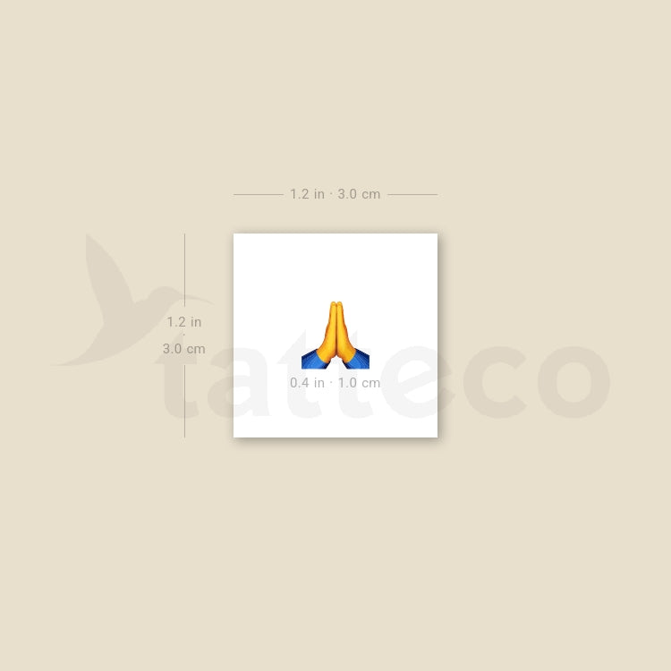 Praying Hands Emoji Temporary Tattoo - Set of 3