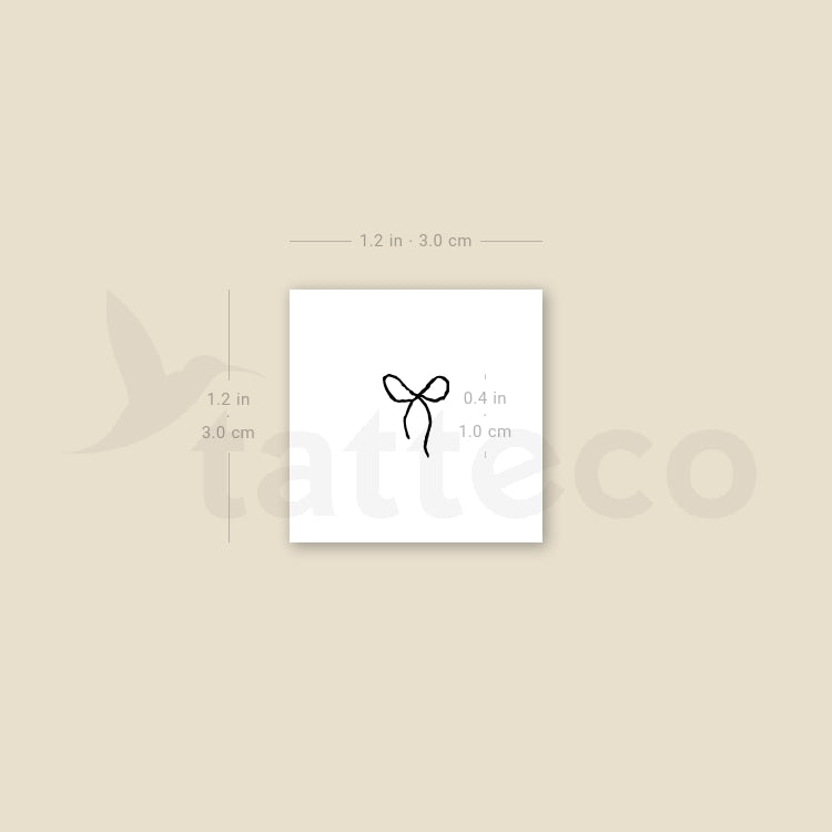 Tiny Black Bow Temporary Tattoo - Set of 3