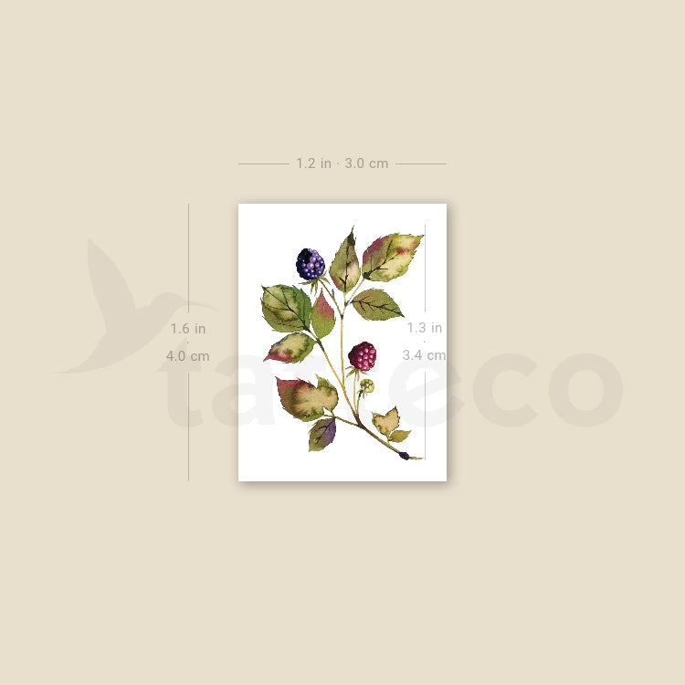 Small Rasperry By Ann Lilya Temporary Tattoo - Set of 3