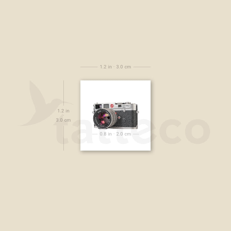 Reflex Camera Temporary Tattoo - Set of 3