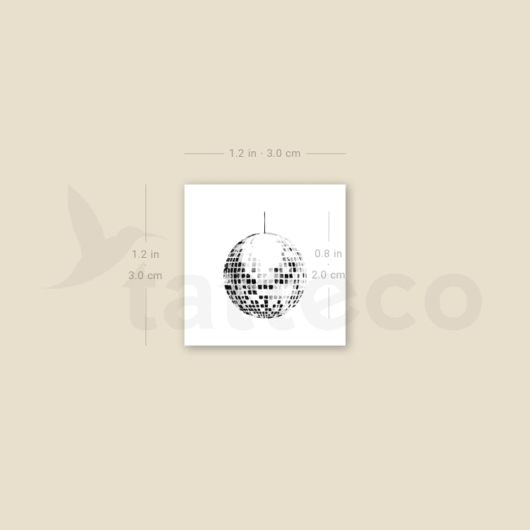 Small Disco Ball Temporary Tattoo - Set of 3