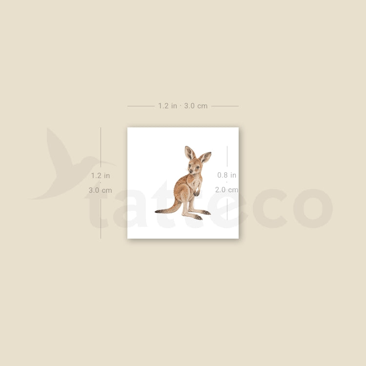 Baby Kangaroo Temporary Tattoo - Set of 3