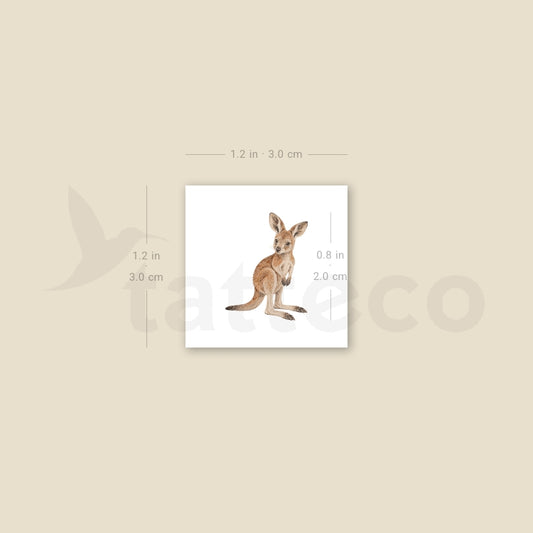 Baby Kangaroo Temporary Tattoo - Set of 3