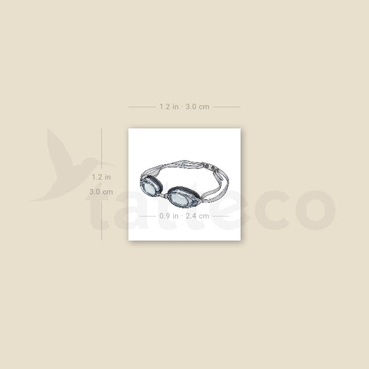 Swimming Goggles Temporary Tattoo - Set of 3