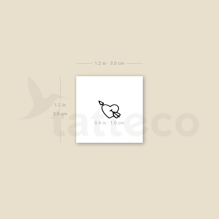 Tiny Heart And Arrow Temporary Tattoo - Set of 3