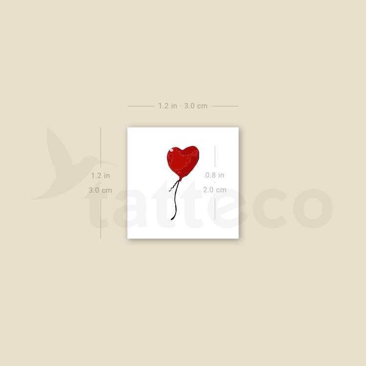 Tatuaje temporal de globo rojo - Juego de 3