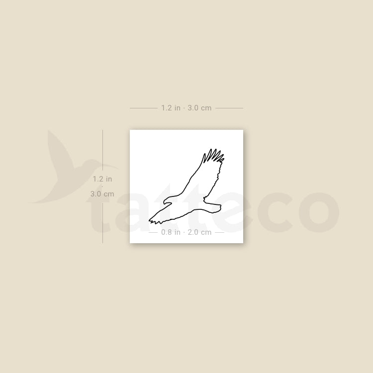 Eagle Outline Temporary Tattoo - Set of 3