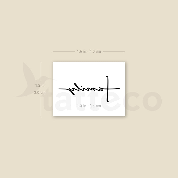 Family Cross Temporary Tattoo - Set of 3