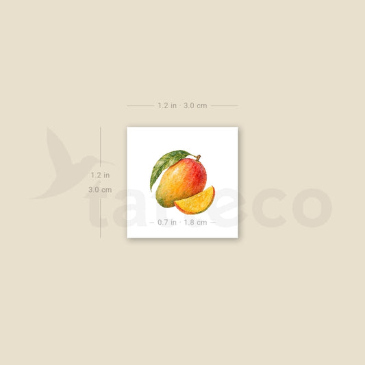 Watercolor Mango Temporary Tattoo - Set of 3