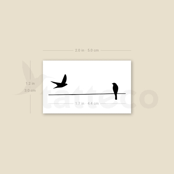 Birds On A Wire Temporary Tattoo - Set of 3