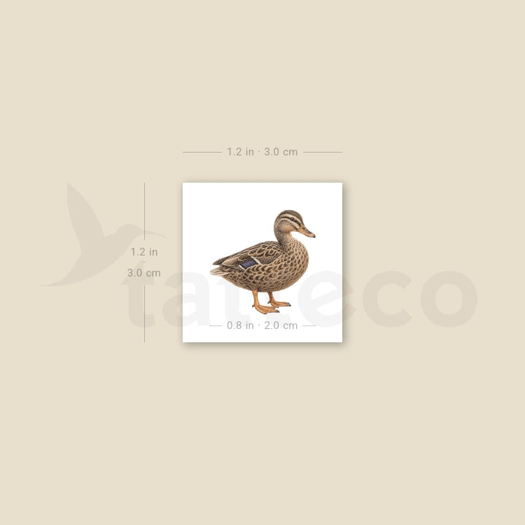 Female Duck Temporary Tattoo - Set of 3