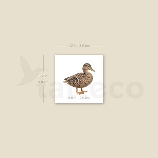Female Duck Temporary Tattoo - Set of 3