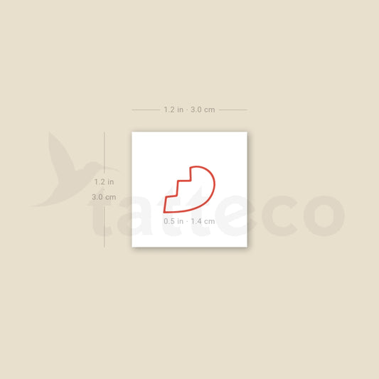 Left Broken Heart Temporary Tattoo - Set of 3