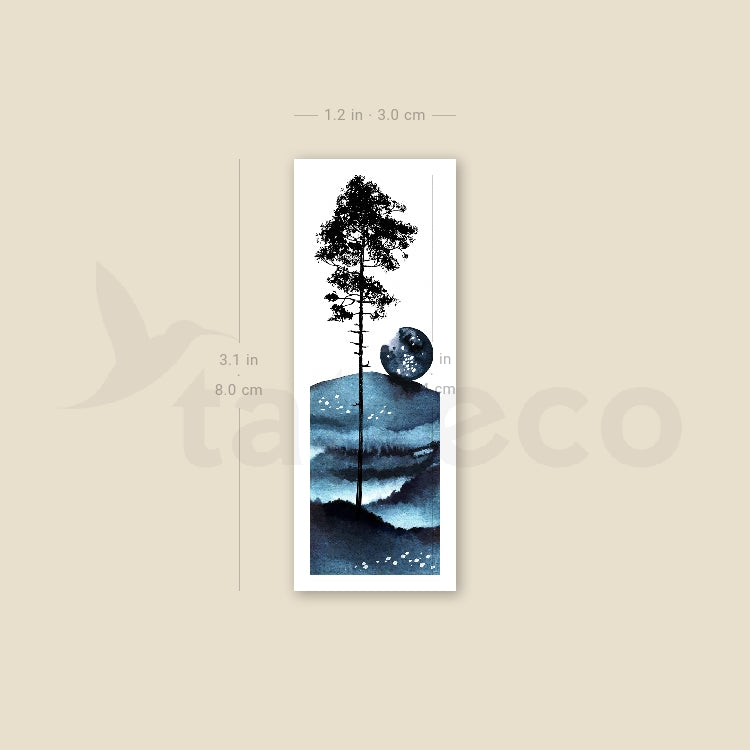 Night Tree By Ann Lilya Temporary Tattoo - Set of 3
