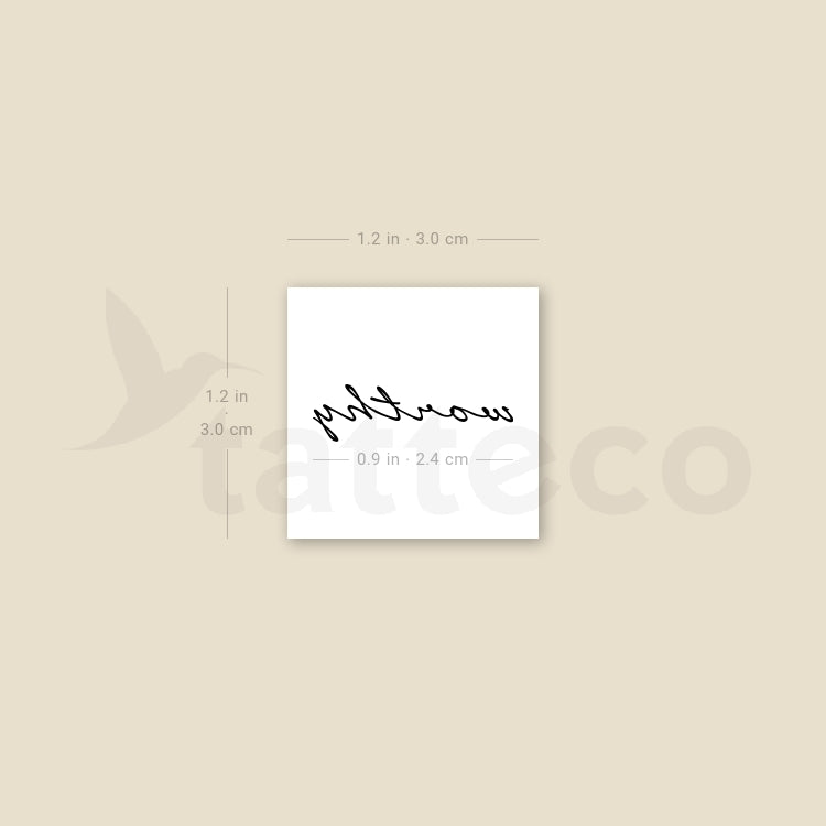 Worthy Temporary Tattoo - Set of 3