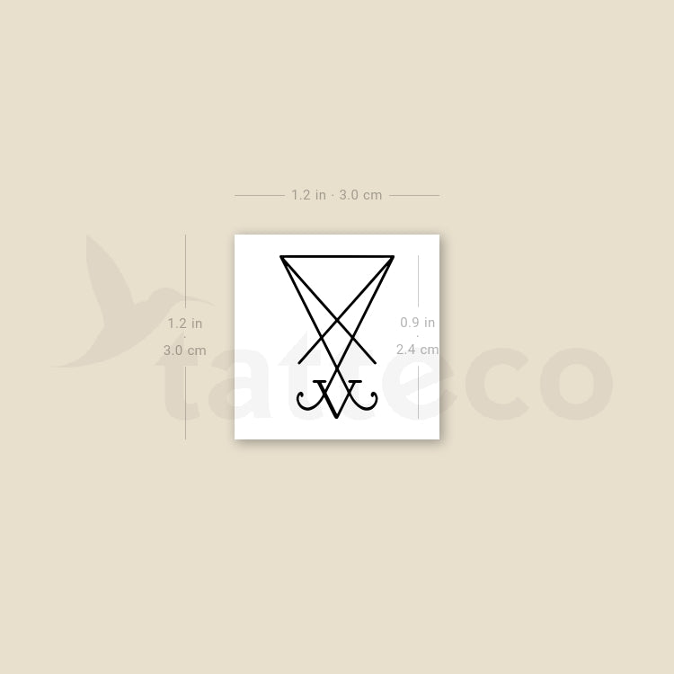 The Sigil Of Lucifer Temporary Tattoo - Set of 3