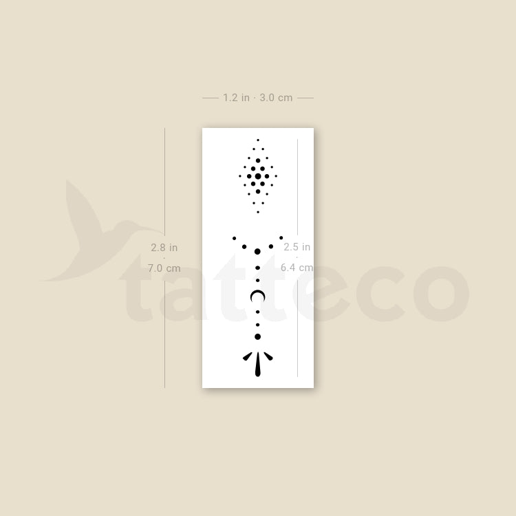 Finger Composition 1 Temporary Tattoo - Set of 3