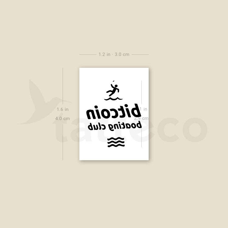 Bitcoin Boating Club Temporary Tattoo - Set of 3