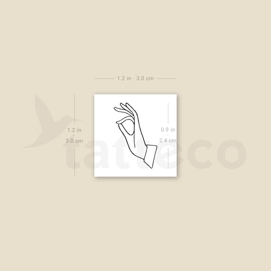 Tatuaje temporal Vitarka Mudra - Juego de 3
