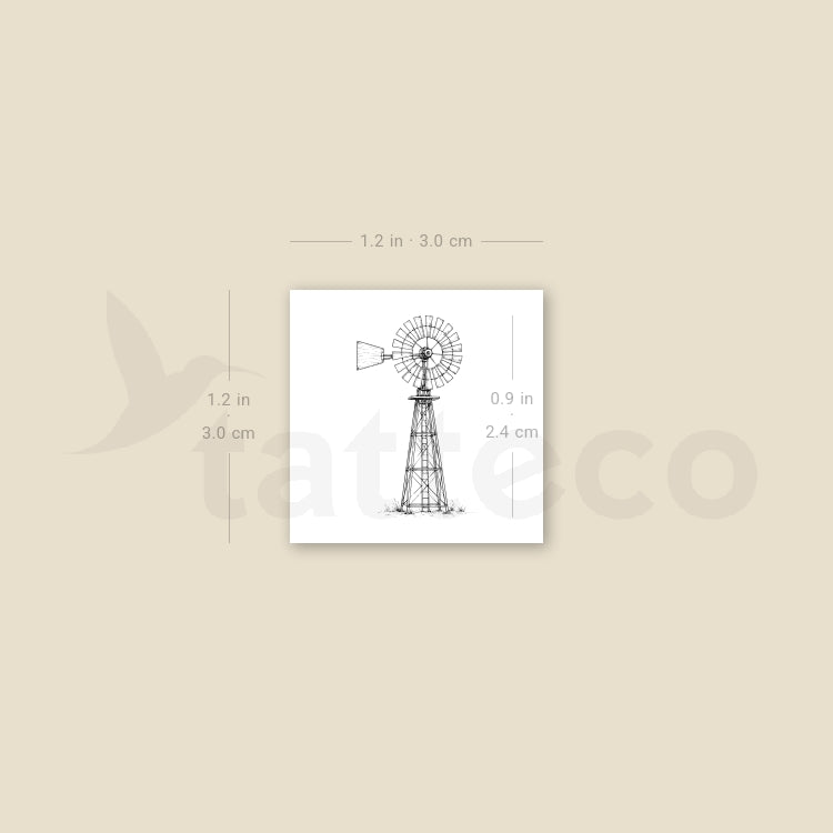 Windpump Temporary Tattoo - Set of 3