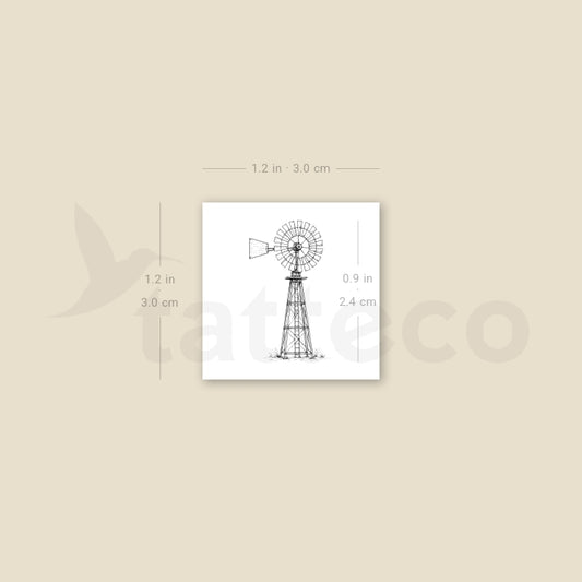 Windpump Temporary Tattoo - Set of 3