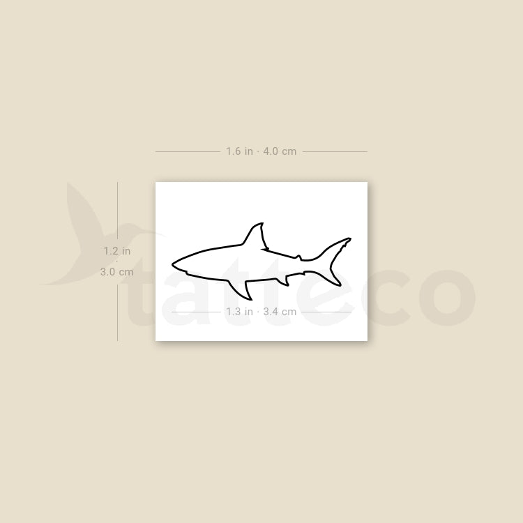 Fine Line Shark Temporary Tattoo - Set of 3