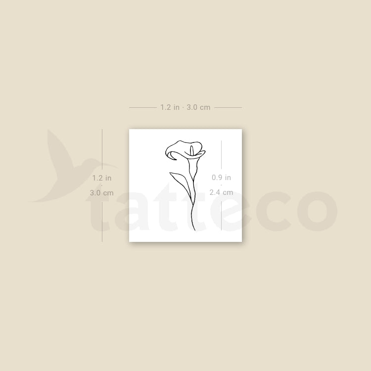 Calla Lily Temporary Tattoo - Set of 3