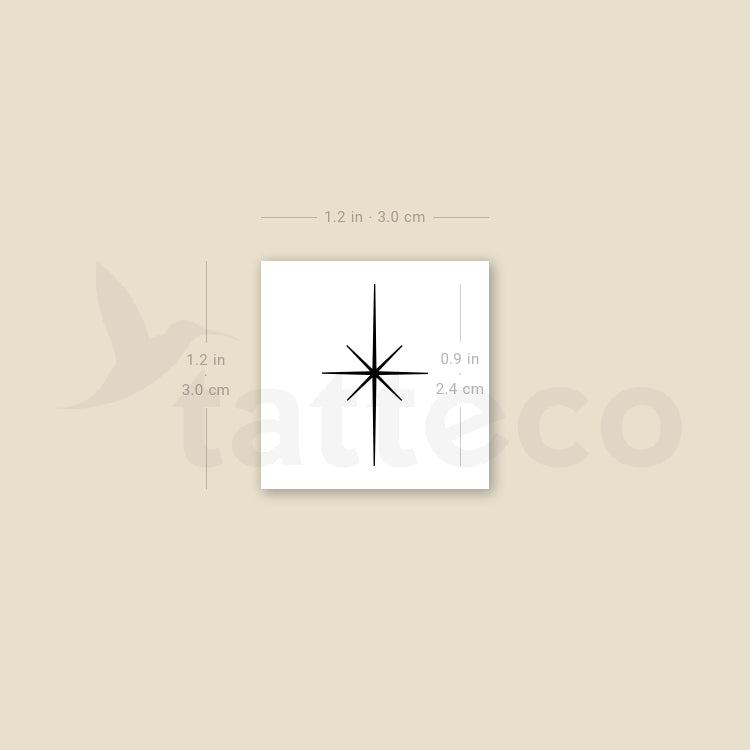 Small North Star Temporary Tattoo - Set of 3