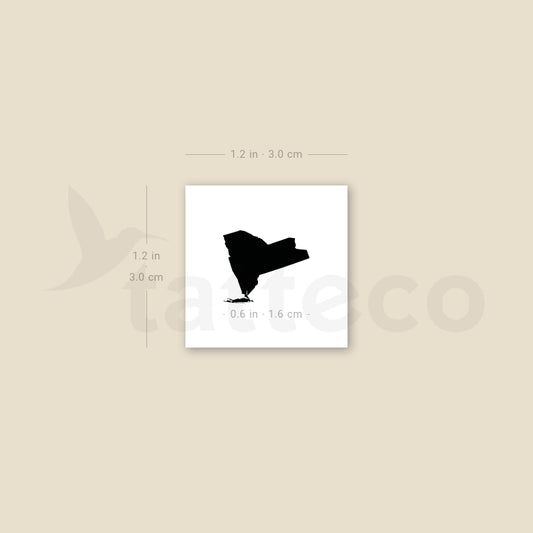 Tatuaje temporal pequeño del mapa del estado de Nueva York (juego de 3)