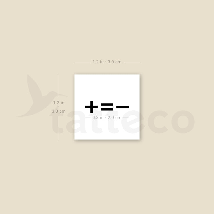 Less Is More Symbol Temporary Tattoo - Set of 3