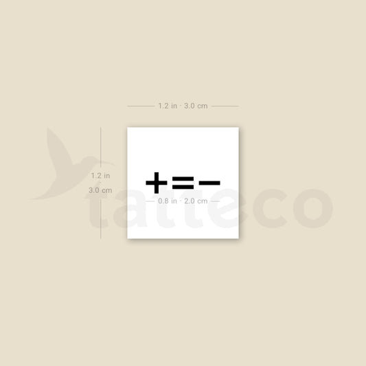 Less Is More Symbol Temporary Tattoo - Set of 3