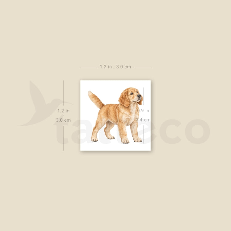 Golden Retriever Puppy Temporary Tattoo - Set of 3