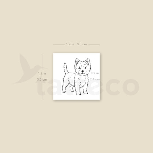 West Highland White Terrier Temporary Tattoo - Set of 3