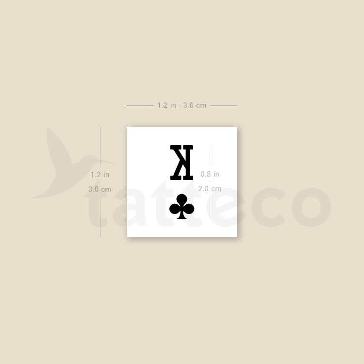 King Of Clubs Temporary Tattoo - Set of 3