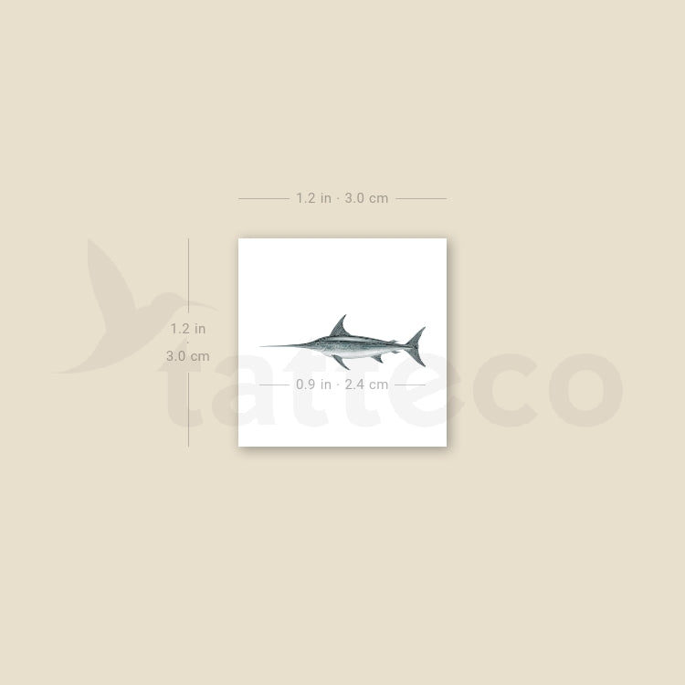 Swordfish Temporary Tattoo - Set of 3