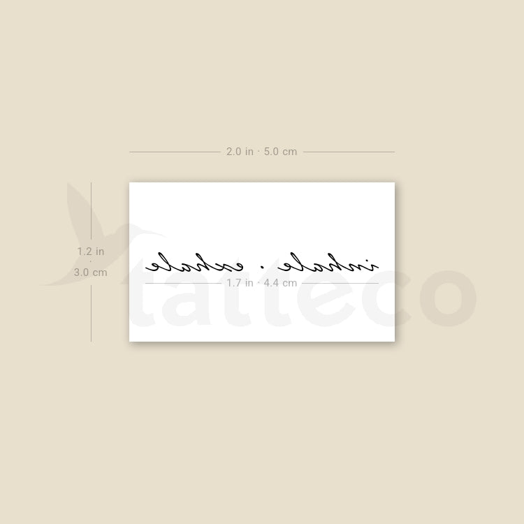Inhale · Exhale Temporary Tattoo - Set of 3