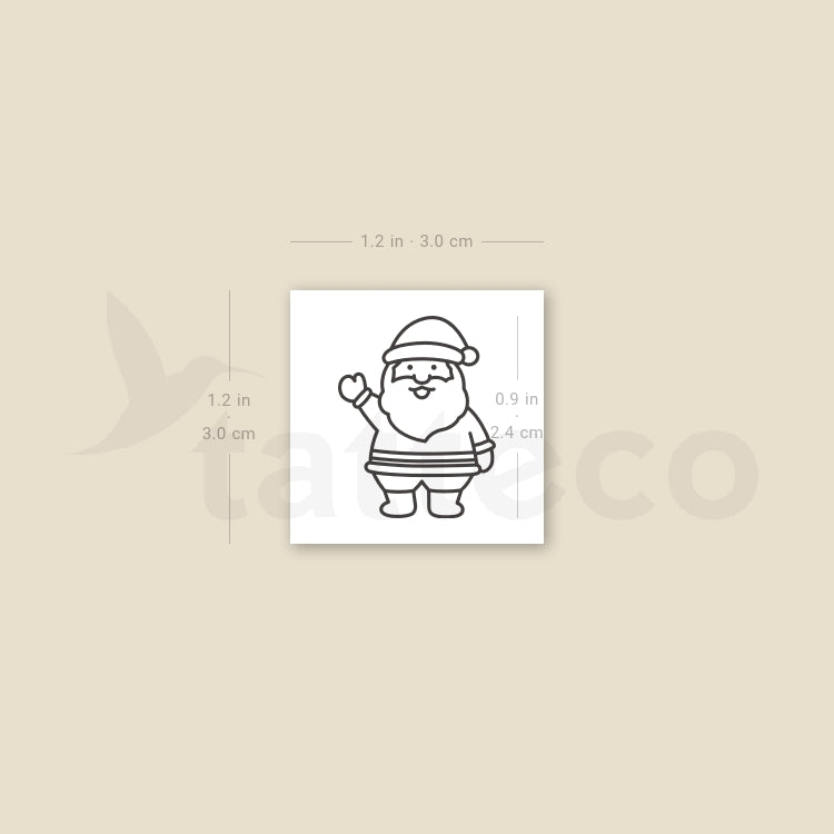 Santa Claus Temporary Tattoo - Set of 3