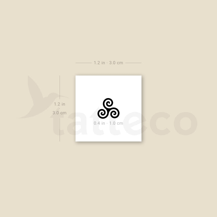 Tiny Triskele Temporary Tattoo - Set of 3
