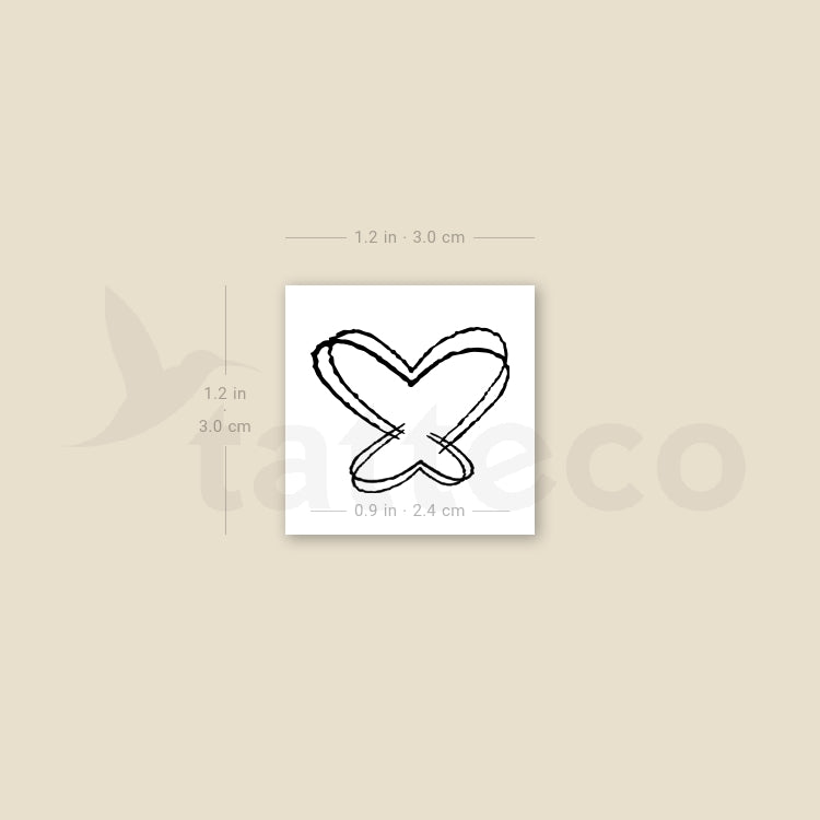 Double Heart Butterfly Temporary Tattoo - Set of 3