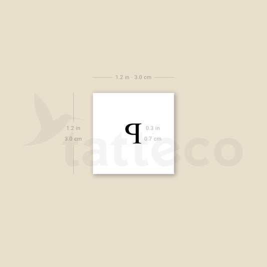 Tatuaje temporal de Rho mayúscula - Juego de 3