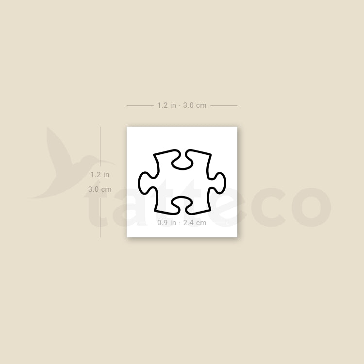 Puzzle Piece Temporary Tattoo - Set of 3
