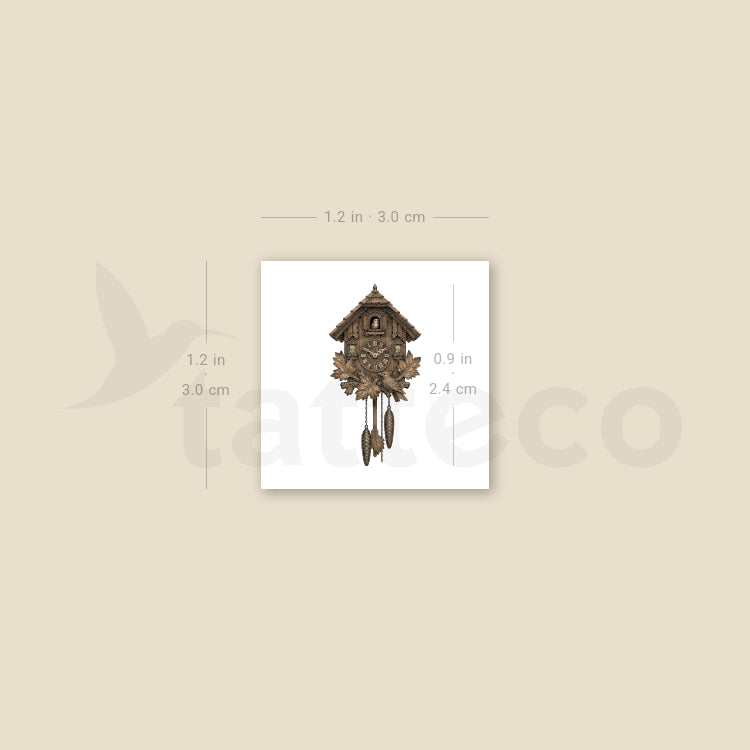 Cuckoo Clock Temporary Tattoo - Set of 3